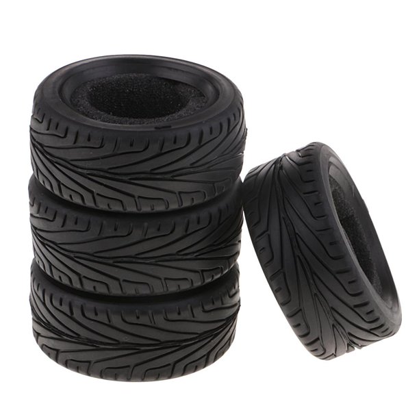 4pcs Tire Ruedas de Goma pa 1:10 HSP 94123 Modelo Drifting Racing C Negro Hugo HSP 94123 Neumático de goma