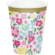 Floral Tea Party 9 oz Paper Cups 24 Count for 24 Guests