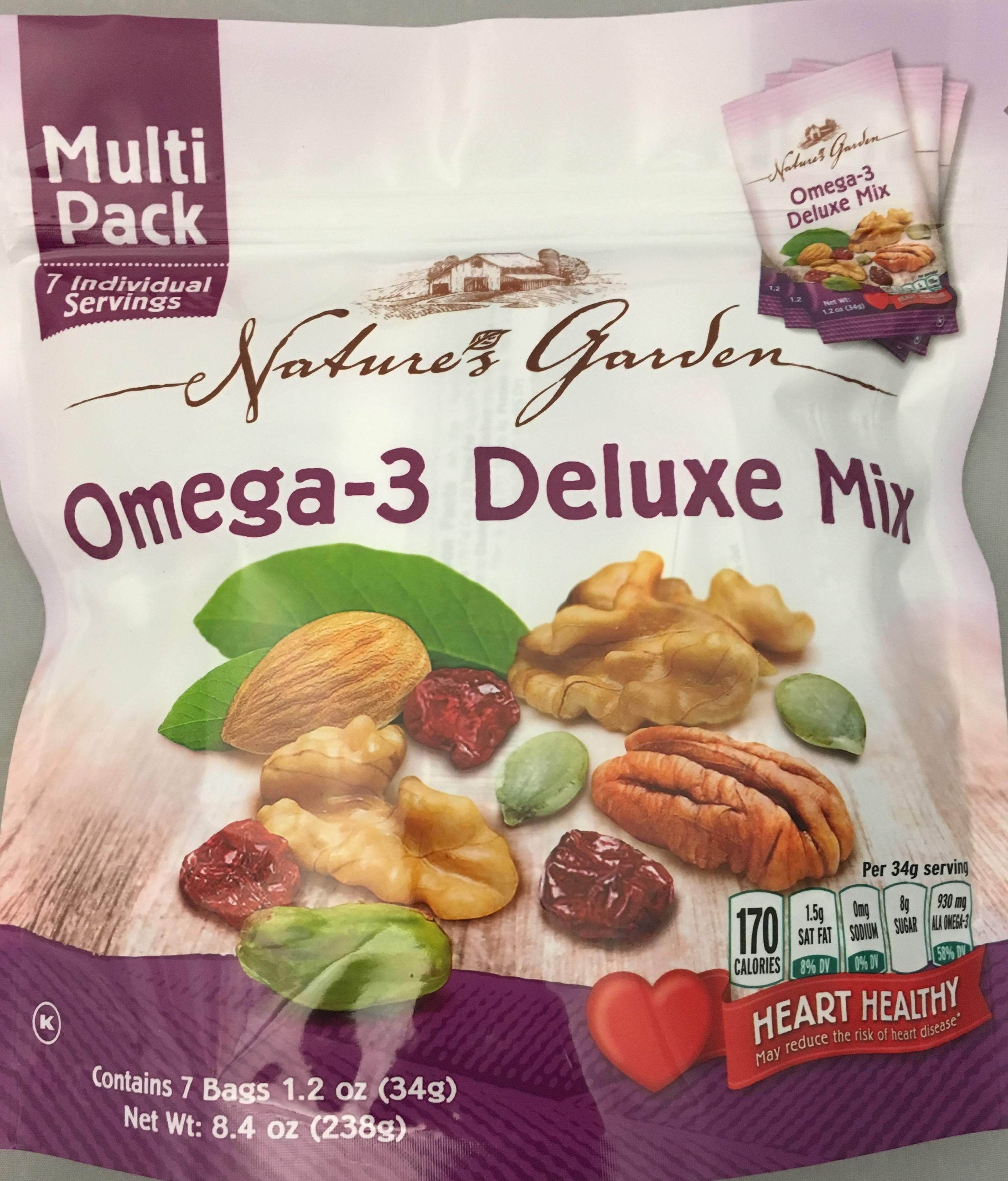 natures garden omega-3 deluxe mix heart healthy snack natures garden omega-3 deluxe mix heart healthy snack