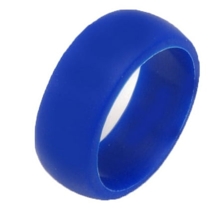 FSR - FLEXIBLE SILICON RINGS - 8MM Men or Ladies Flexible BLUE Silicon Rubber Wedding Band Ring