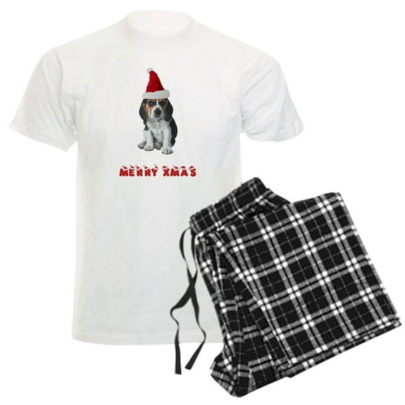 CafePress - Beagle Christmas Men's Light Pajamas - Men's Light Loose Fit Cotton Pajama Set