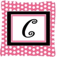 thumbnail image 3 of Carolines Treasures CJ1001-UPW1414 Letter U Initial Monogram - Pink Black Polka Dots Indoor & Outdoor Fabric Decorative Pillow, 3 of 7
