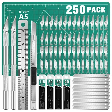 DIYSELF 250 Pcs Exacto Knife, Craft Knife, 2 Exacto Knives with Extra 235 Exacto Blades