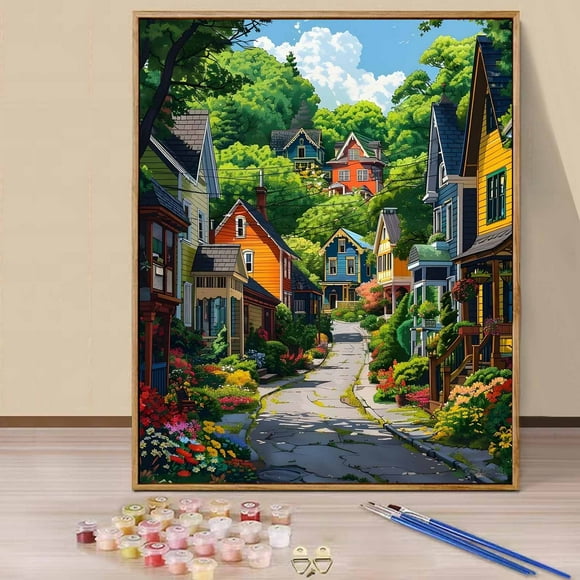 JYLMOOD DIY Paint by Number for Adults, Easy Painting by Numbers for Gift Home Wall Decor 16x20in without Frame, Colored Canvas