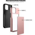 thumbnail image 3 of for iPhone 13 Mini Case with Card Holder Heavy Duty Protective Dual Layer Shockproof Hidden Card Slot Slim Wallet Case for iPhone 13 Mini for Men&Women(Rose Gold), 3 of 13