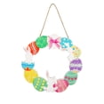 thumbnail image 2 of Adornos de Pascua de madera para la decoración del hogar | Colgante de madera con forma de huevo, zanahoria y conejo | Adorno festivo de primavera para pared, puerta o ventana, 2 of 6