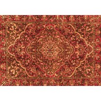 Ahgly Company Indoor Rectangle Persian Orange Traditional Area Rugs, 5' x 7'