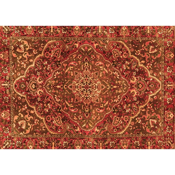 Ahgly Company Indoor Rectangle Persian Orange Traditional Area Rugs, 5' x 7'