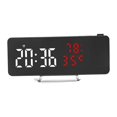 thumbnail image 3 of Reloj despertador con proyección, moderno, con pantalla LED transparente, para sala de estar, dormitorio, mesita de noche Rojo, 3 of 8