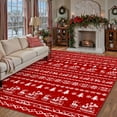 thumbnail image 7 of BERTHMEER Large Christmas Area Rug 8'X10' Christmas for Living Room Bedroom Dining Room Laundry Snowflake Print Washable Non-slip Rug,Red, 7 of 7