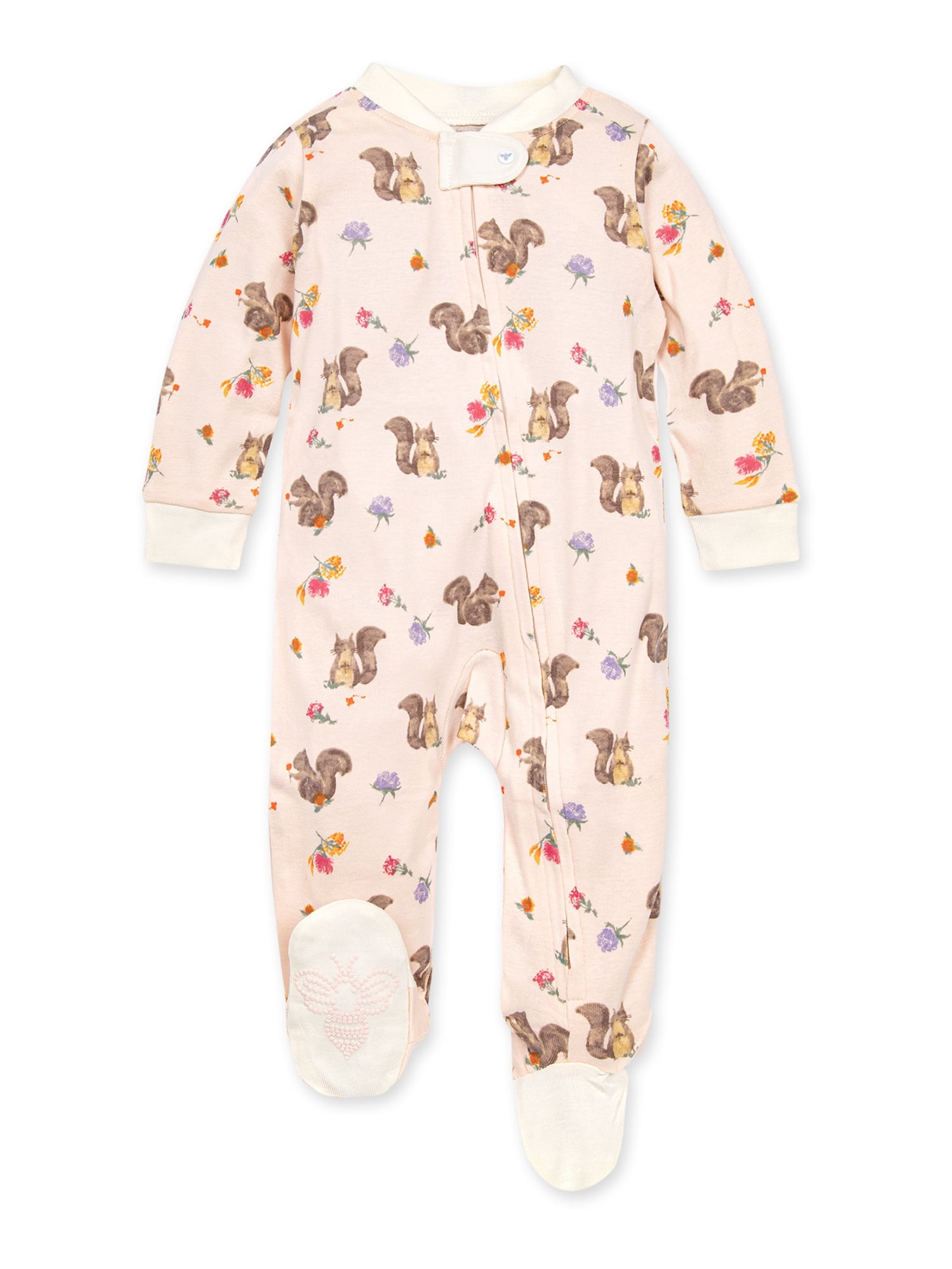 Burt's Bees Baby Newborn Baby Girl Organic Cotton Sleep 'N Play Pajamas (NB- 9M) - Walmart.com
