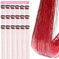 thumbnail image 2 of SUTENGDA 18 Pcs Guirlande de Cheveux à Clipser Extensions de Cheveux 19.6 Pouces Kit de Guirlande de Cheveux à Clipser Résistant à la Chaleur Scintillant Féerique Accessoires pour Cheveux pour Enfants Filles Femmes (Argent), 2 of 7