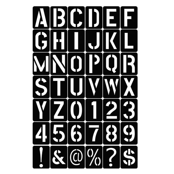 OIUR 42 Pcs 3 Inches Letter Stencils Reusable Plastic Alphabet Symbol Number Templates Interlocking Craft Stencils Kit for Painting on Wood Wall Fabric Rock Sign DIY Art Projects