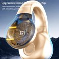thumbnail image 5 of Oggfader Wireless Earbuds Bones Conduction Bluetooth Earphones With Non In Ear Clip Style Sports Digital Display And Long Battery Life Wireless Earphones Beige, 5 of 8