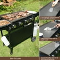thumbnail image 6 of KingChii 4-Burner 30.6" Propane Griddle Outdoor Flat Top Gas Grill Griddle with Hard Cover for Camping, Tailgating, BBQ, Parties, Backyard & Patio, 6 of 13