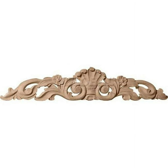 Ekena Millwork ONL36X06X01FRMA 36.5 in. W x 6.25 in. H x 1 in. D Large Farmingdale Center with Scrolls- Maple