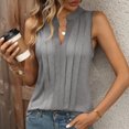thumbnail image 3 of Scyoekwg Womens Summer Tops Casual Dressy Blouse Sling V-Neck Pleated Tunic Tops Sleeveless Tank Tops Loose Solid Color Suspenders Shirts (Gray,L), 3 of 6