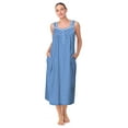 thumbnail image 6 of Aria Women's Sleeveless Long 100% Cotton Nightgown in 46", Sizes XS to 5X, 6 of 7