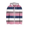 thumbnail image 7 of Womens Plaid Jackets Hooded Full Zip Drawstring Cardigan Loose Stylish Casual Ribbed Hoodie Outwear With Pockets (XXL, Gray), 7 of 7