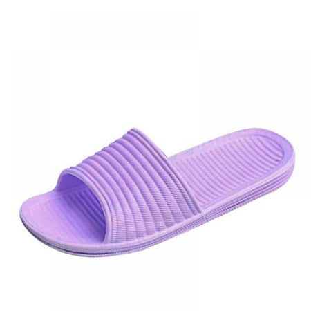 

Summer Indoor Outdoor Bathroom Shoes Casual Slippers Home Outdoor Solid Flip Flops Striped Non-slip Sandals and Slippers