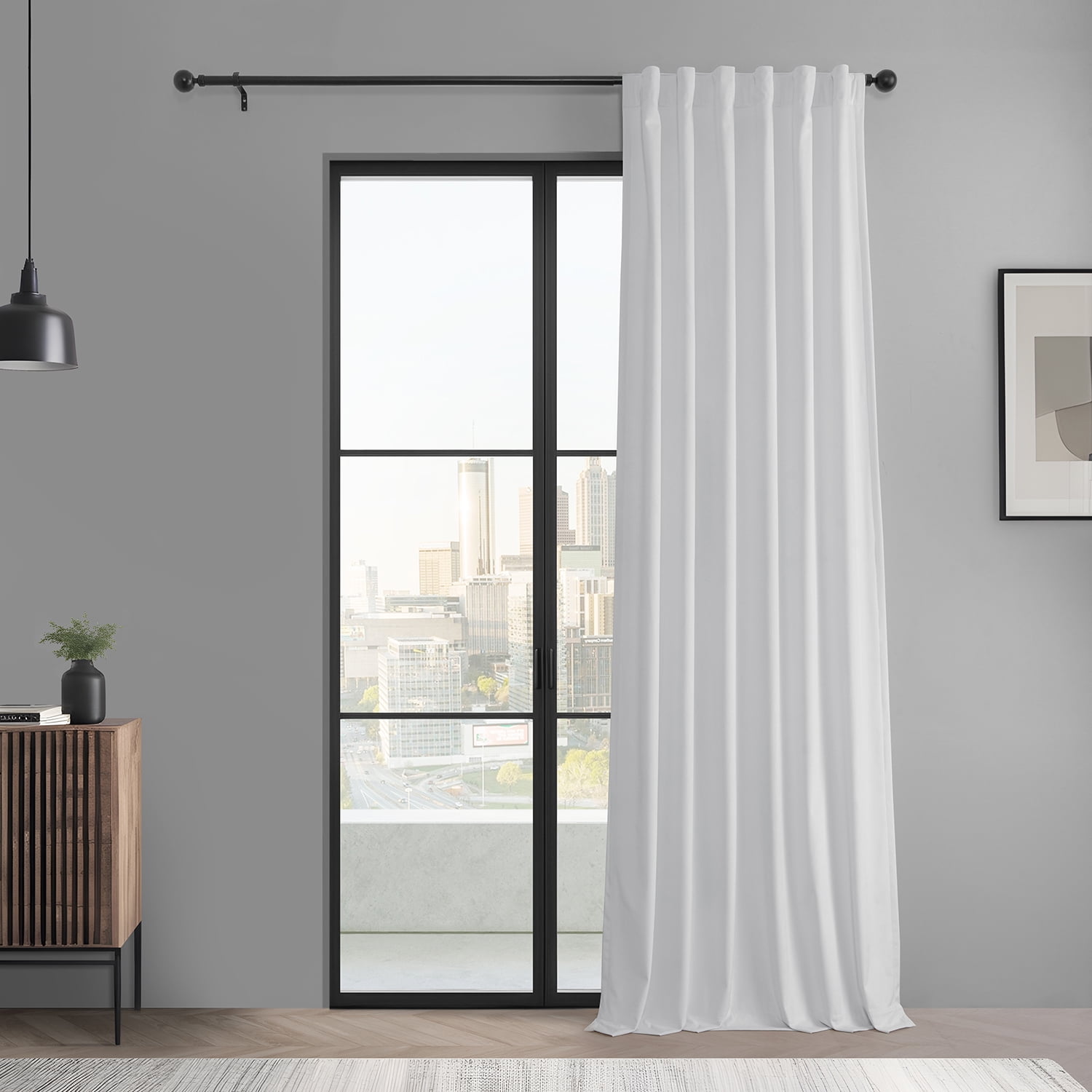 HPD Half Price Drapes Basic Deluxe Velvet Room Darkening Curtains with Rod Pocket - 2 Panels Set - Window Curtains for Living Room & Curtains for Bedroom, 50W X 120L, White