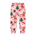 thumbnail image 4 of REDARER Girls Christmas Santa Reindeer All Over Print Two Piece Pajama Set Long Sleeve Crew Neck Top and Pants Soft Loungewear for Christmas Eve Family Matching Sleepwear,5-6 Years, 4 of 4