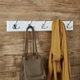 thumbnail image 5 of Melannco 27X5 Inch Wall Mount MDF Coat Rack With 5 Silver Metal  Hooks White, 5 of 12