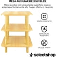 thumbnail image 3 of Mesa Centro Buro Minimalista Madera Lateral 3 Repisas 40cm Café, 3 of 7