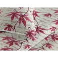 thumbnail image 3 of Ambesonne Maple Leaves Quilted Bedspread Set 3 Pcs, Canadian Leaf Pattern, Twin, Hot Pink Dark Coral, 3 of 4