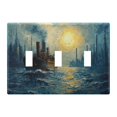 thumbnail image 2 of Dailycode Light Switch Plate Covers 2 Gang Wall Plate Plastics Outlet Covers for Kitchen Home Office Decor Steamship Sailing on Sea, 2 of 8