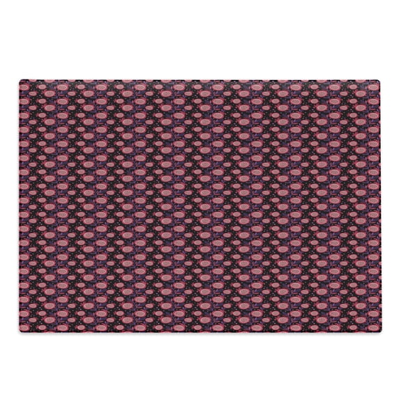 Fruit Cutting Board, Digitally Generated Sliced Pomegranates with Leaves Polka Dots, Decorative Tempered Glass Cutting and Serving Board, in 3 Sizes, by Ambesonne