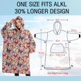 thumbnail image 4 of Oversized Wearable Blanket Hoodie,Butterfly Colorful Wing Pattern Sherpa Blanket Hoodie with Super Pockets,Super Warm Fuzzy Pullover for Women & Men, 4 of 6