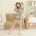 thumbnail image 3 of FORMRS Niños Bathrobe Unisex Hooded Robe Soft Plush Pajamas Sleepwear, Size 7-9T, Vegetables Pattern, 3 of 7