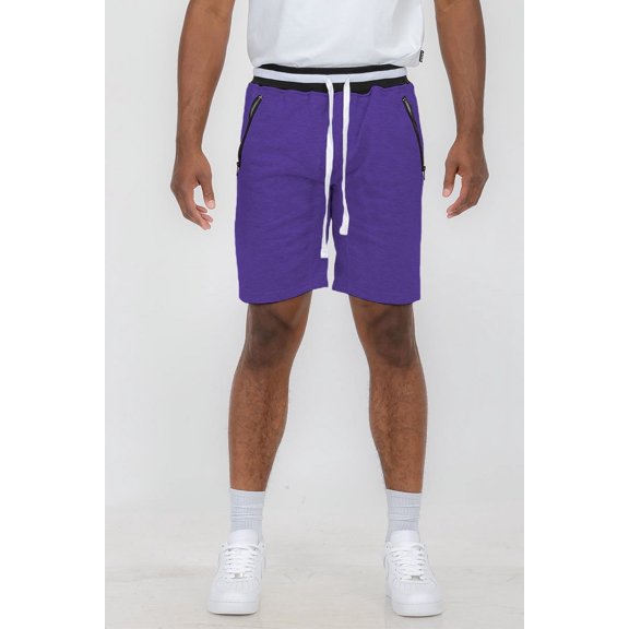 Weiv Mens Sweat Shorts Brushed French Terry Lightweight Shorts with Pockets Striped Band