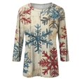 RPVATI Womens Christmas Shirts Plus Size Christmas Snowflake Print