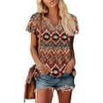thumbnail image 2 of KISSMODA Womens V Neck Short Sleeve Summer Tops Button Down Pleated Tunic Tops Shirts S-3XL, 2 of 5