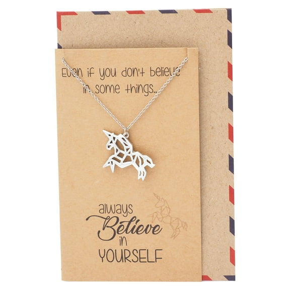 Gifts for Graduation Origami Unicorn Necklace Inspirational Jewelry
