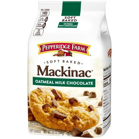 - Pepperidge Farm Mackinac Soft Baked Oatmeal Milk Chocolate Cookies, 8.6 oz. Bag
