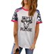 thumbnail image 2 of ABPHQTO Camiseta de patchwork con manga de sarape de leopardo gráfico con letras de animales para mujer, 2 of 5