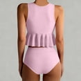 thumbnail image 5 of nerohusy Blouson Womens Tankini Swimsuits Two Piece Tummy Control Modest Bathing Suit High Waist Swimwear,Pink,XL, 5 of 7