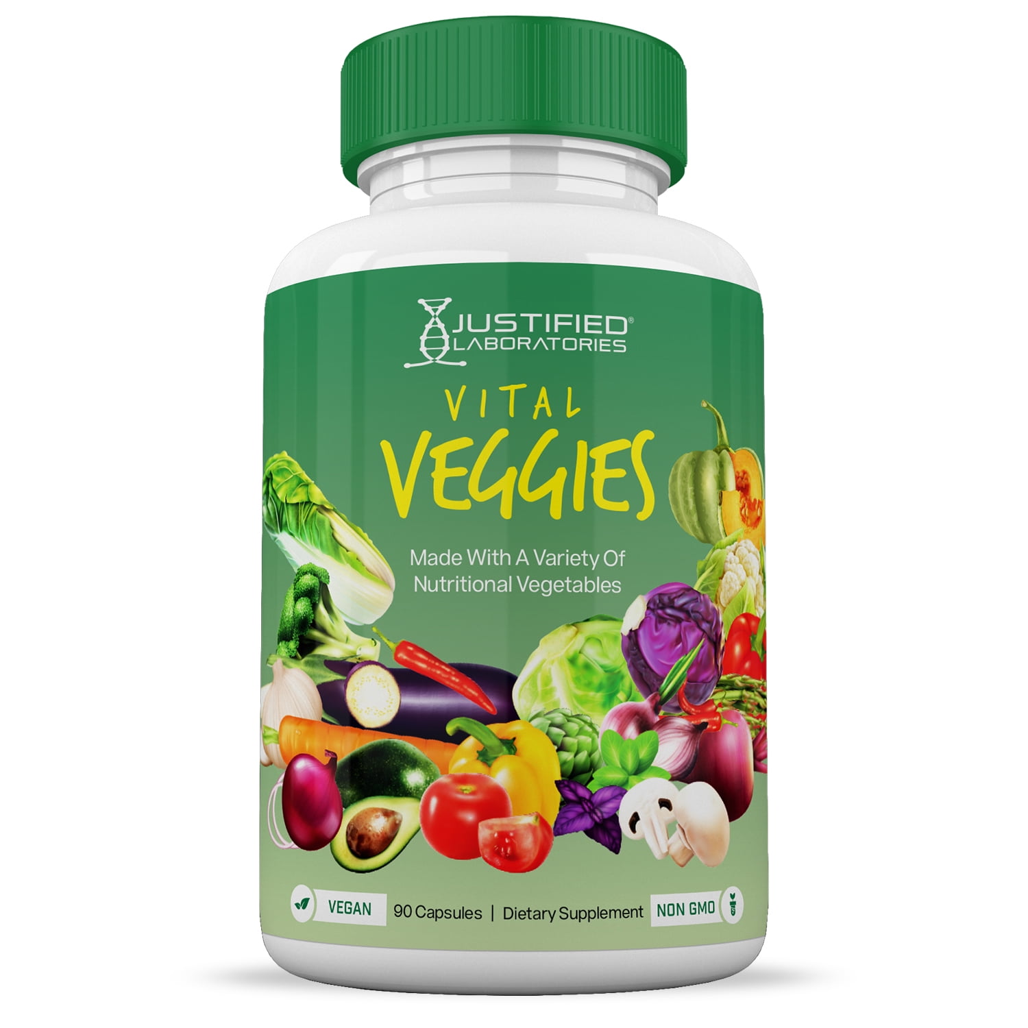 Vital Fruits and Veggies Supplement Whole Food Red & Green Superfoods Non GMO Vegan Friendly 90 Veggies Capsules Per Bottle 4 Bottles
