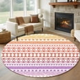 thumbnail image 2 of Purple Yellow Boho Washable Round Rug 6ft Area Rug for Living Room, Soft Large Non-Slip Circle Dining Room Rugs Ethnic Tribe Arrows Geometric Carpet for Bedroom Entryway Classroom Dorm, 2 of 9