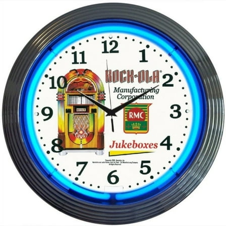 ROCKOLA JUKE BOX BLUE NEON CLOCK – 8ROCXX