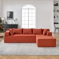 thumbnail image 3 of Behost 105" Modular Sectional Sofa for Living Room, Corduroy Cloud Couch for Adults, Red, 3 of 11