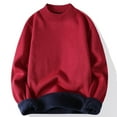 thumbnail image 1 of fartey Mens Sweater Knit Crew Neck Warm Solid Shirt Top Long Sleeve Casual Loose Fleece Pullover Sweater, 1 of 5