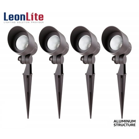 LEONLITE 4 Pack low voltage landscape lighting, 5W LED Landscape Light, for Pathway, Garden, Yard, 5000K