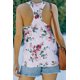 thumbnail image 1 of ABPHQTO Camiseta sin mangas con espalda cruzada y estampado floral informal para mujer, 1 of 5