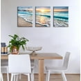thumbnail image 4 of Ocean Decor - Beach Bathroom Decor Wall Art for Living Room Beach Decorations for Home Pictures for Bedroom Wall Decor Canvas Seascape Paintings Deep Blue Sea Wave Sunset Modern 3 Panels, 4 of 6