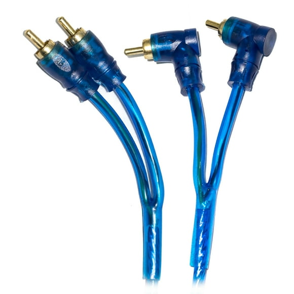 Cable de 2 RCA a 2 RCA tipo L 3.65m Audiobahn ARCA365T