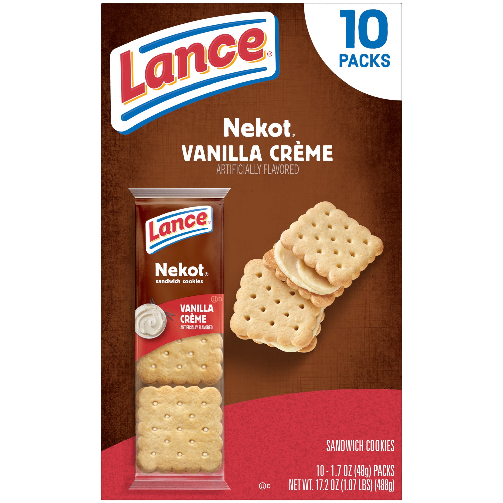 (3 pack) Lance Vanilla Flavored Crème, 10 Count 1.7 oz